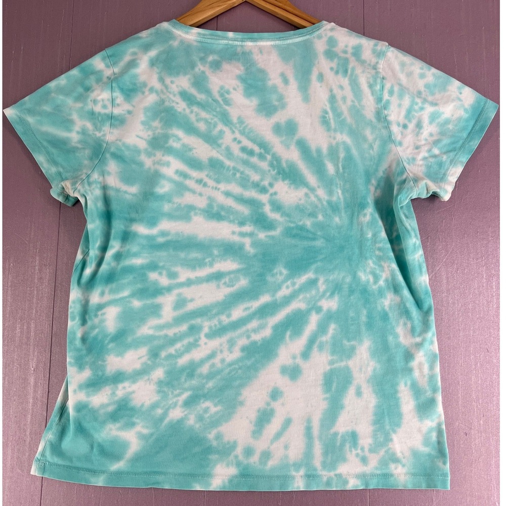 J.Crew Collector Tee Turquoise White Tie Dye Cotton Short Sleeve T-Shirt Large - Picture 4 of 8